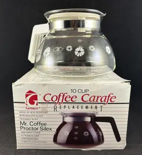 Proctor Silex 071525029500 Gemco 10 Cup Coffee Carafe Replacement White Floral For Mr