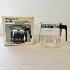 A906n Proctor Silex New Vintage 12 Cup Glass Coffee Maker Carafe Logo Brown Box