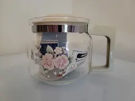 A9811 Proctor Silex Pfaltzgraff Perennials Tea Rose Floral Coffee Pot Carafe