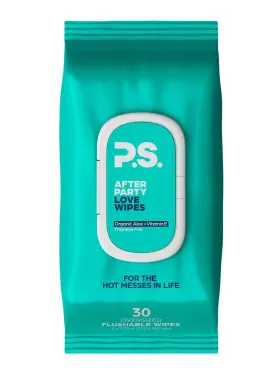 Ps 850000417199 Afterparty Love Oversized Adult Flushable Wipes - Organic Aloe Cucumber Extr
