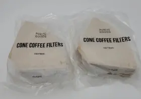 Public Goods 691035091172 Cone Coffee Filters Natural Brown Style #4 Easy Open Tabs 200 Ct New