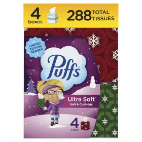 P-5471 Puffs Ultra Soft Facial Tissues 4 Mega Cube Box 72 Per