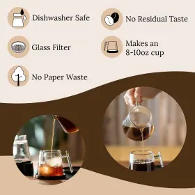 Pure Over 860005953059 Brew Kit Xl - Glass Pour Coffee Maker 6 Piece Set With C #3