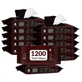 Pursonic 810144930916 Mario Lopez Mint Flushable Wipes For Men - 12 Packs 100ct 1200 Total Plant