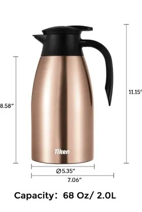 Pykal 262366940208 Thermal Premium Stainless Steel Carafe 68oz