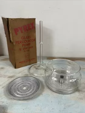 7829p Pyrex 9 Cup Percolator Flameware Coffee Pot Glass Stem Pump In Box No #2