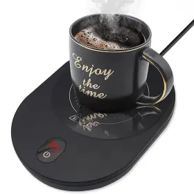 Pyxistify 070000222066 Coffee Mug Warmer For Desk Inch 5 Temp Gears Electric Coaster 12 Hrs Auto Shutoff W