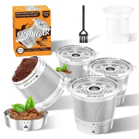 Qiorgar Qkk4 4 Pack Reusable K Cups For Keurig All Stainless Steel Coffee Pods