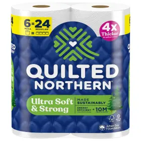 94670 Quilted Northern Ultra Soft And Strong Toilet Paper 6 Mega Rolls 24 Regular 5x Stronge