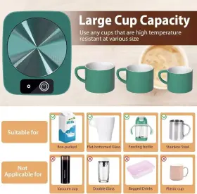 X001 Qularlans Mug Warmer For Coffee Electric Desk With Automatic Green #3