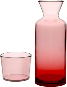 Rakle 711181222258 Bedside Water Carafe 23.6oz And Glass Red Colored W #2