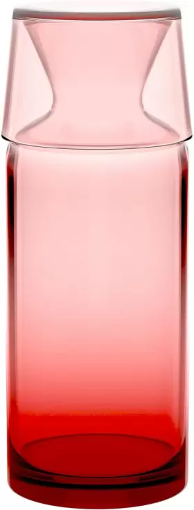 Rakle 711181222258 Bedside Water Carafe 23.6oz And Glass Red Colored W