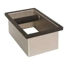 25130 Rattleware Stainless Steel Open Bottom Knock Box Chute Heavy-duty Espresso