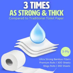 Rb Life Brands 860011037804 100% 3-ply 12 Rolls Fsc Certified Bpa Free Organic And Vegan 300 S #2