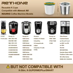 Rethone 765133233120 Reusable K Cups Coffee Filter Stainless Steel Cup #2