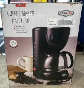 Rpsc785 Roadpro 12-volt Coffee Maker Glass Carafe Reusable Filter Black