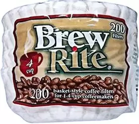 Cecominod038221 Rockline Industries Inc Brew Rite 4 Cup Coffee Basket Disposable Filters - 400 Ct #3