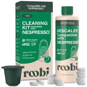 Roobi 850058451268 Nespresso Descaling Kit 1 Bottle Solution 12 Tablets Reusable Pod