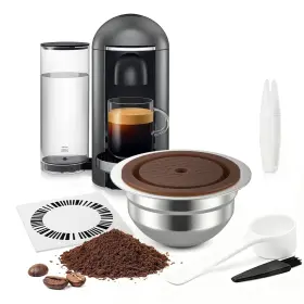 Rtxanfyz 768924996457 Stainless Steel Reusable Coffee Pods For Nespr Sso V-rtuo - Refillable Capsul