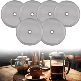 Z80ghglq-01 Rukinovi 6 Pieces 4 Inch French Press Filter For 1000 Ml 34 Oz 8 Cup Coff
