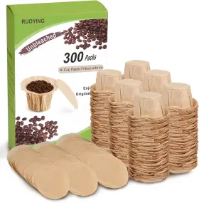 Ruoying 445031673671 Unbleached K Cup Coffee Paper Filters With Lid Disposable For Reusable Fil