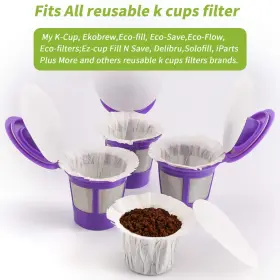 Ruoying 782938788327 K Cup Coffee Paper Filters With Lid Disposable For Keurig Reusable Fil #3