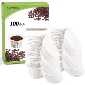 Ruoying 782938788327 K Cup Coffee Paper Filters With Lid Disposable For Keurig Reusable Fil