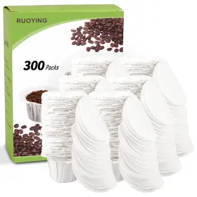 Ruoying 782938788334 K Cup Coffee Paper Filters With Lid Disposable For Keurig Reusable Filt