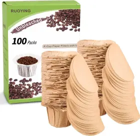 Aub09d8kxdjc Ruoying Unbleached K Cup Disposable Paper Filters With Lid For Keurig Natural