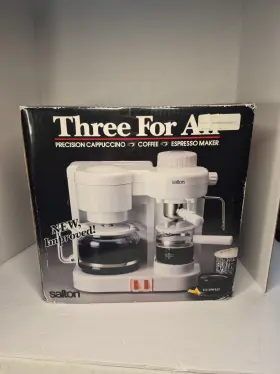 Ex-20 Salton New Three For All Coffee Espresso Cappuccino Maker Open Box