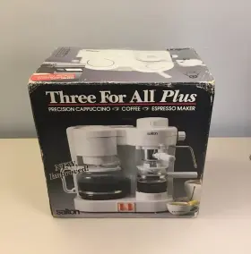 Ex-30wht Salton Three For All Plus Coffee Espresso Cappuccino Maker Read Descrip