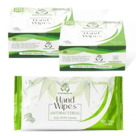 Sanitize Solutions Usa 199284696266 100 Individually Wrapped Hand Wipes Aloe Vera Scent 2 Convenient 50-count