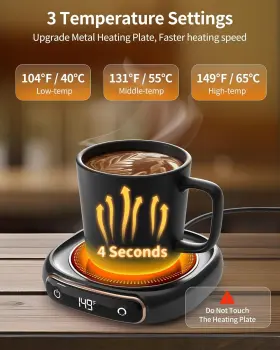 M316 Shenzhen Maimi Electronic Technology Co. Ltd. Coffee Mug Warmer Cup Auto Shut Off 3 Temp Beverage Mil Tea Home Office No #3