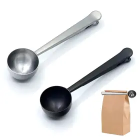 Wx0257 Shxxyljh Coffee Scoop Stainless Steel Clip One Size Black Silver