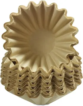 Sihuuu 445019269216 100 Pcs Coffee Filters 1-4 Cup Basket Natural Brown Unbleached