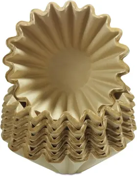 Sihuuu 705353609848 100 Pcs Natural Brown Unbleached Coffee Filters 1-4 Cup Basket Style For Home A
