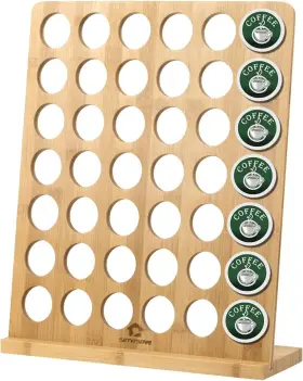 Simesove 738630995754 K Cup Coffee Pod Holder Bamboo Keurig 42 K-cups Natural Color