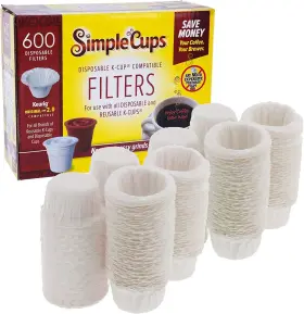 Simplecups 656103028368 Disposable Filters Compatible With Keurig Brewers- 600 Single Serve Replacement