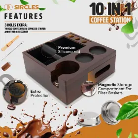 Sircles 721082194075 Large Espresso Knock Box And Tamp Station 51/53/54mm - Premium 10-in- #2