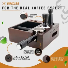 Sircles 721082194075 Large Espresso Knock Box And Tamp Station 51/53/54mm - Premium 10-in- #3