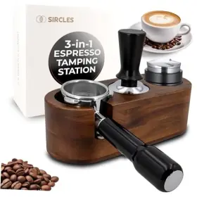 Atbct01 Sircles Espresso Tamping Station 51/53/54/58mm - Premium 51-58mm 3 In 1 Walnut
