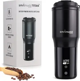 Smrtmugg 610452399821 Titan Heated Coffee Mug 15 Oz. Hour Battery Life Self-heating Powe