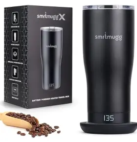 Smrtmugg 610452400084 X Heated Coffee Mug 19 Oz. 8 Hour Battery Life Self-heating Adjustable