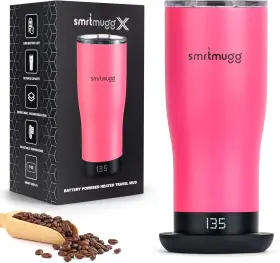 Smrtmugg 610452400121 X Heated Coffee Mug 19 Oz. 8 Hour Battery Life Self-heating Adjustable Temp C