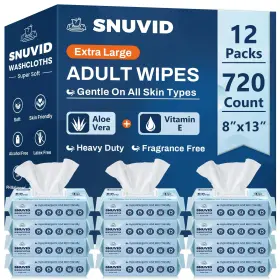 Bl-7611-dng9 Snuvid Adult Wipes For Elderly - 8 Inch X13 Extra Large And Soft Wet Adults Bath