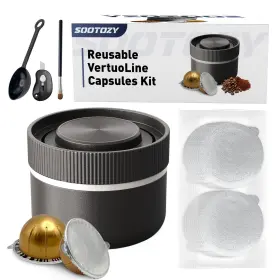 Cof-02 Sootozy Reusable Pods Kit For Nespresso Vertuo Refillable Coffee With 100pcs Al