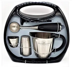 181900 Starbucks Barista Professional Espresso Accessory Kit 5 Pc Stainless New And Case