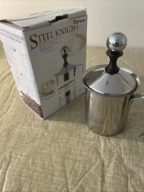 88837 Steel Knight Milk Foaming 500cc 18-8 Stainless Coffee Cappuccino Open Box