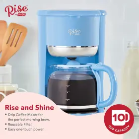 Rcm100gbsk04 Storebound Llc Rise By Dash Drip Coffee Maker Reusable Mesh Filter Basket Glass Carafe 10 Cu