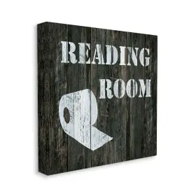 Stupell Industries 196216010756 Reading Room Phrase Rustic Bathroom Designed By Carol Robinson Canvas Wall